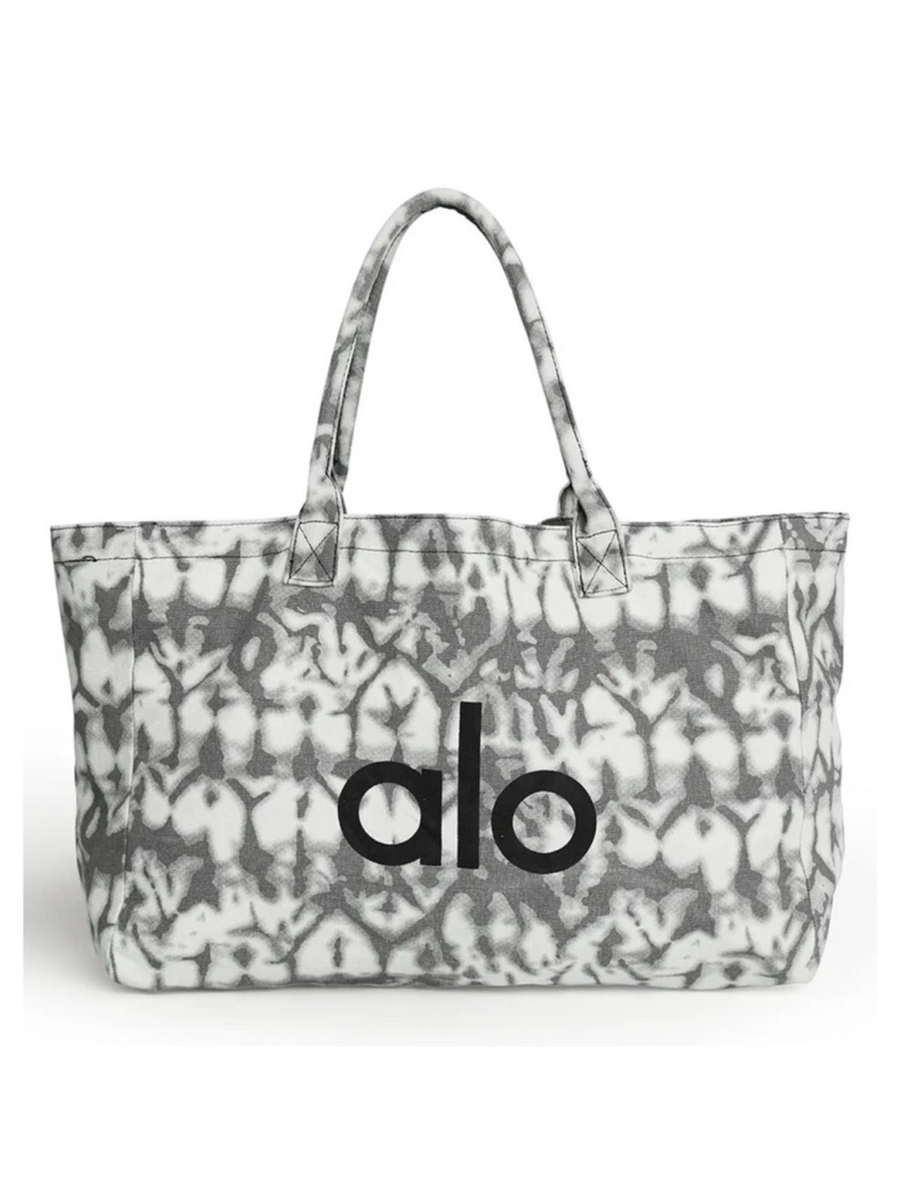 ALO Yoga Gray Tie-Dye Tote Bag with Logo